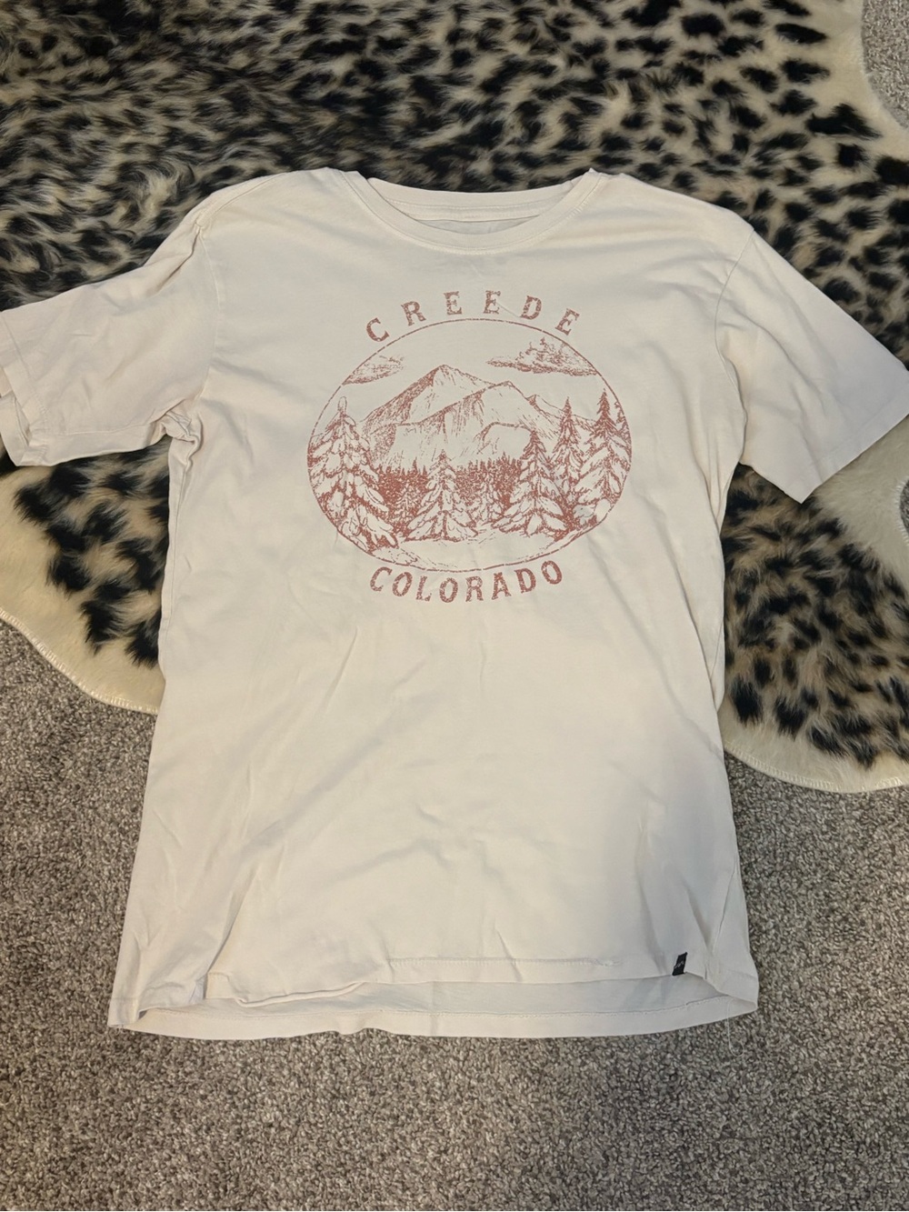 Creede Colorado Graphic Tee - Light Cream with Rust Print